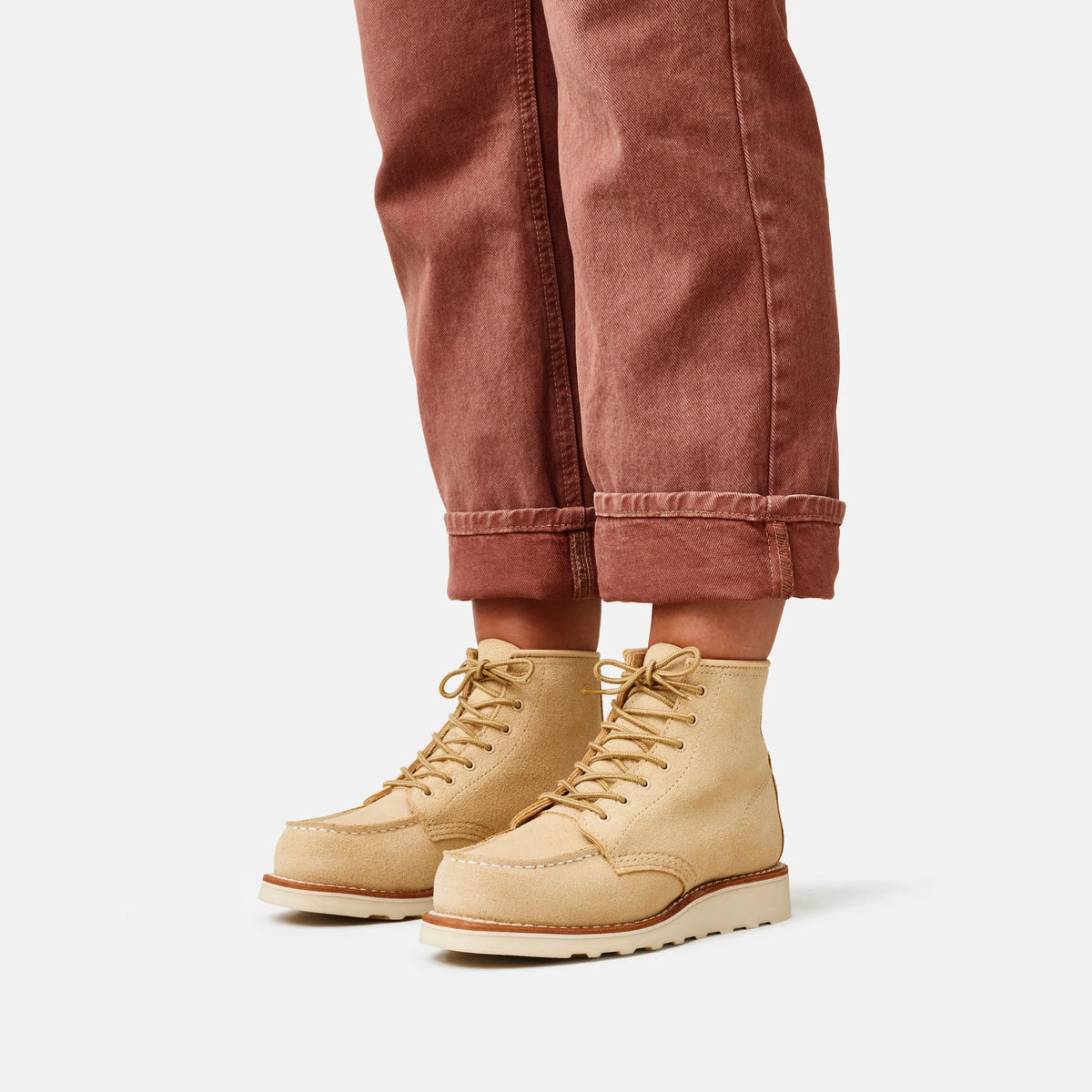 6-Inch Classic Moc Short Boot in Cream Leather 3328 | Red Wing Heritage - Red Wing Shoes