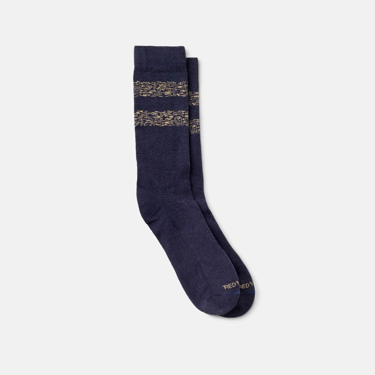 Unisex Wool Blend Striped Crew Socks in Navy/Tan | Red Wing Heritage 97676 - Red Wing Shoes