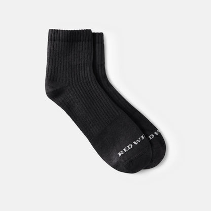 Unisex Cotton Blend Quarter Crew Sock in Black 97264 - Red Wing Shoes